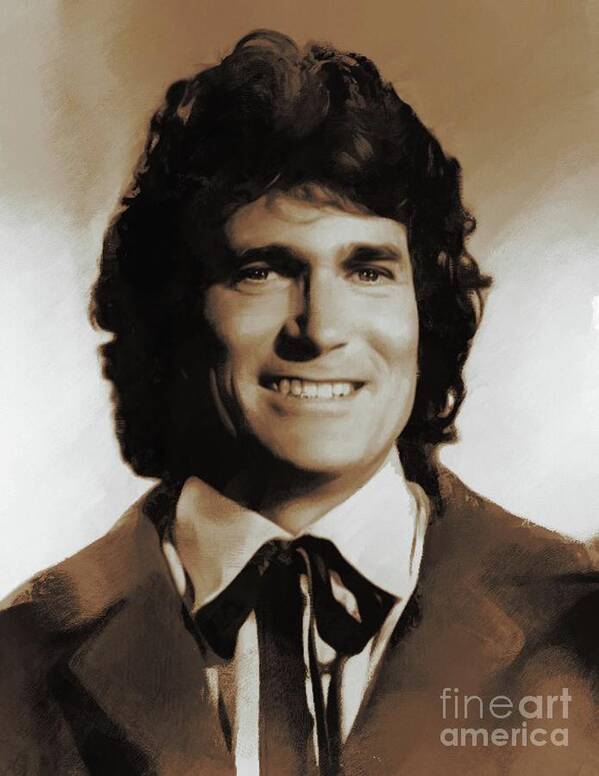 Michael Art Print featuring the painting Michael Landon, Hollywood Classics by Esoterica Art Agency