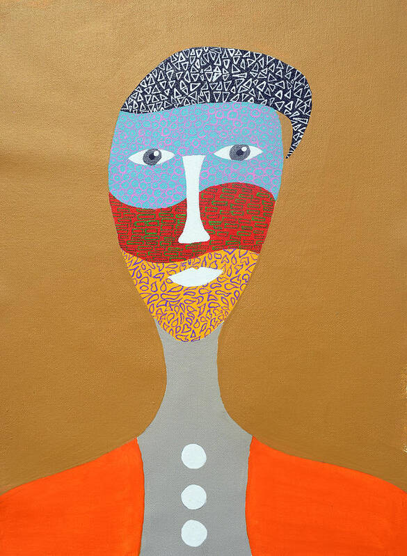 Portrait Art Print featuring the painting Michel by Sumit Mehndiratta