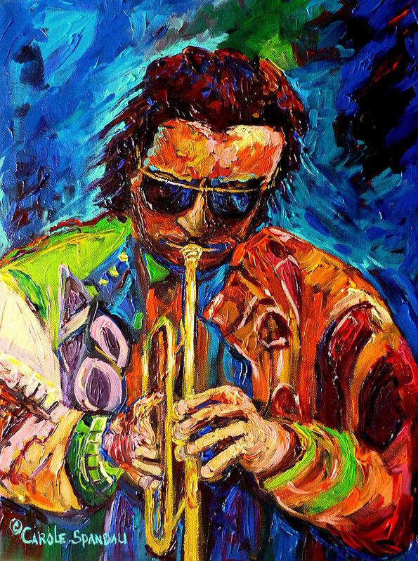 Miles Davis Jazz Art Print featuring the painting Miles Davis Jazz by Carole Spandau