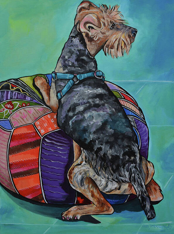 Dog Art Art Print featuring the painting Miles by Patti Schermerhorn
