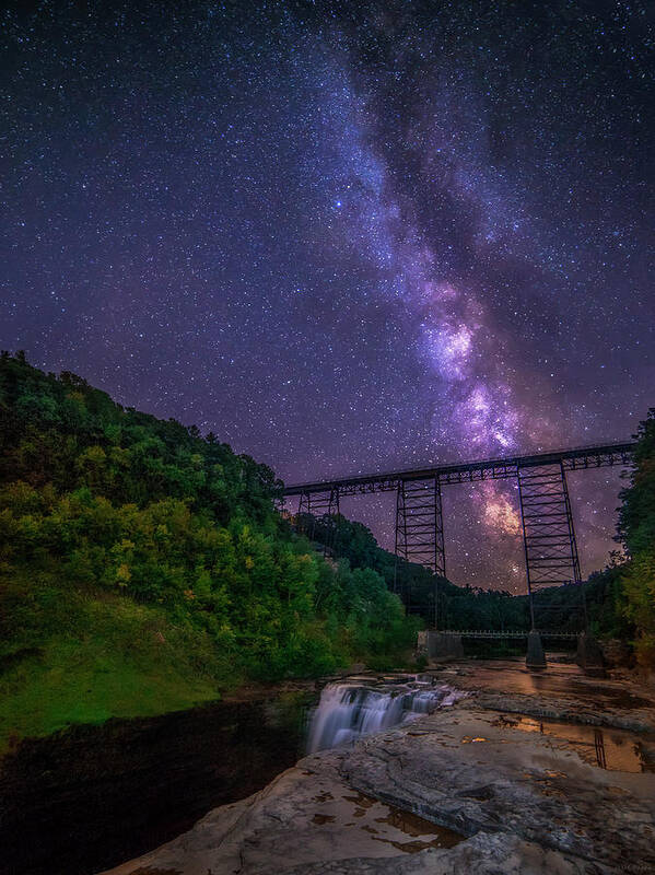 Letchworth State Park Art Print featuring the photograph Milky Way At Letchworth by Mark Papke