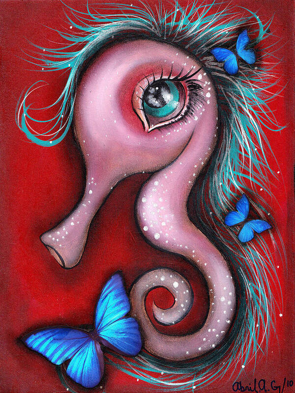 Seahorses Art Print featuring the painting Mina by Abril Andrade