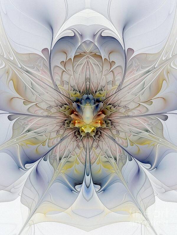 Digital Art Art Print featuring the digital art Mirrored Blossom by Amanda Moore