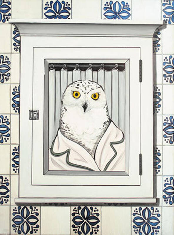 Owl Art Print featuring the painting Miss Snow by Jude Labuszewski