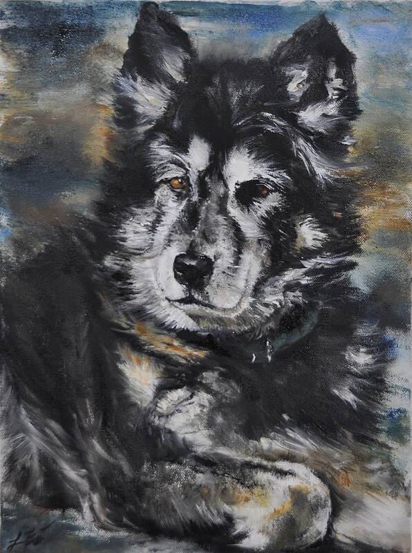 Dogs. Dogart Art Print featuring the painting Misty by Lindsay Frost