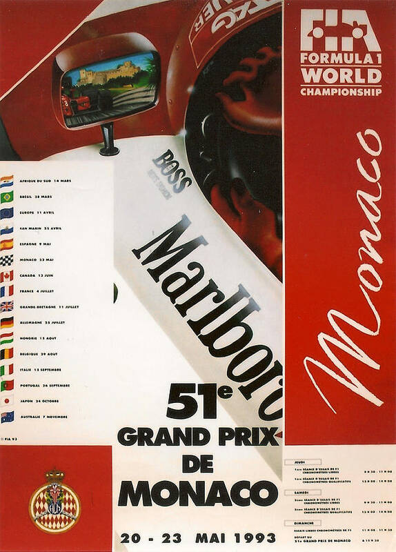 Monaco Grand Prix Art Print featuring the digital art Monaco F1 1993 by Georgia Fowler