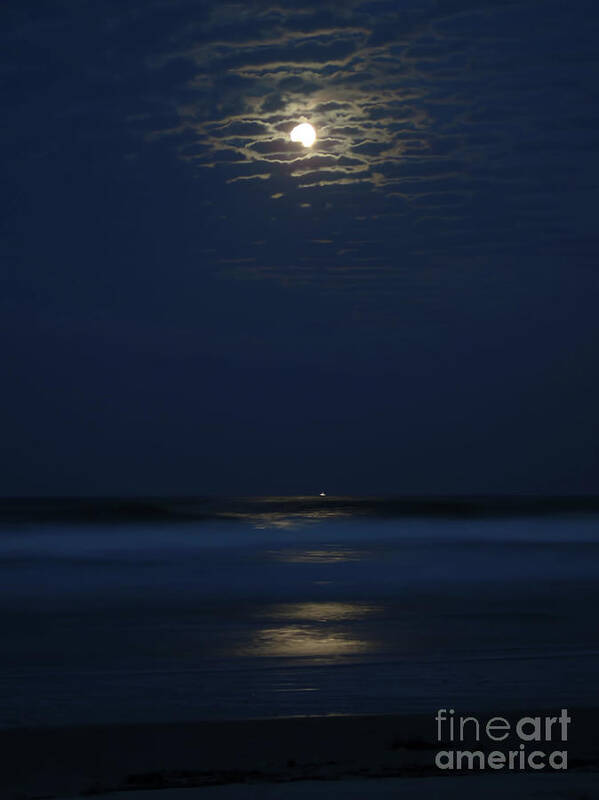 Supermoon Art Print featuring the photograph Moonshine In The Surf by D Hackett