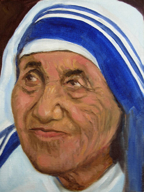 Mother Theresa Art Print featuring the painting Mother Theresa by Asha Sudhaker Shenoy