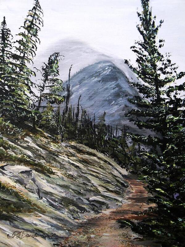 Mountain Art Print featuring the painting Mountain Pathway by Pat Davidson