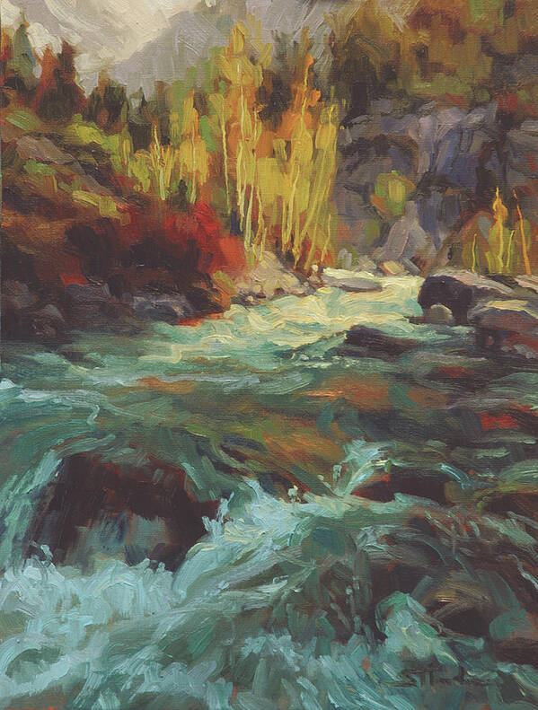 River Art Print featuring the painting Mountain Stream by Steve Henderson