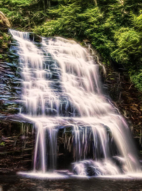 Electric Art Print featuring the digital art Mud creek falls - Electric by Flees Photos