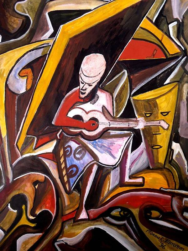 Music Art Print featuring the painting Music - The Food of Love #2 by Mbonu Emerem