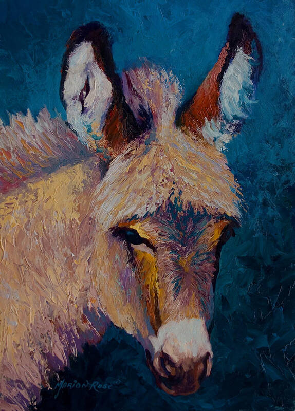 Burro Art Print featuring the painting Mystic by Marion Rose