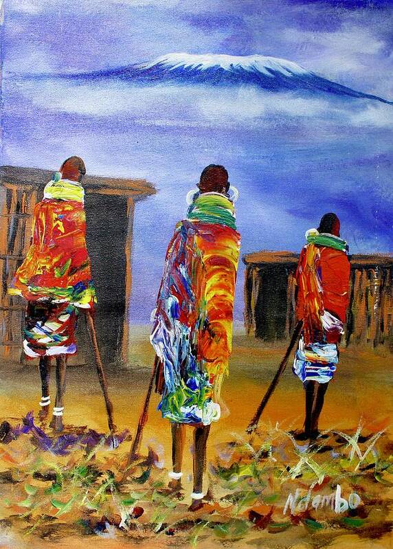 Africa Art Print featuring the painting N 160 by John Ndambo