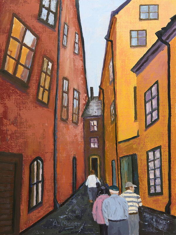 Painting Art Print featuring the painting Narrow Passage by Alan Mager