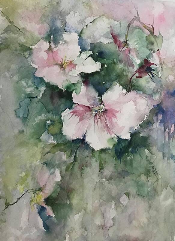 Flowers Art Print featuring the painting Natures Bountiful Beauty by Robin Miller-Bookhout