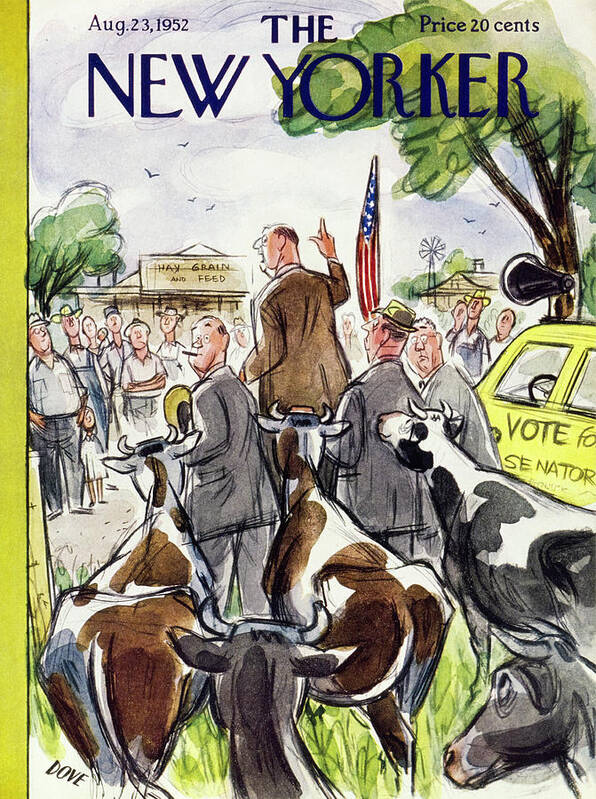 Politician Art Print featuring the painting New Yorker August 23 1952 by Leonard Dove