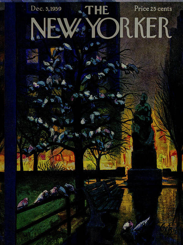Park Art Print featuring the painting New Yorker December 5 1959 by Arthur Getz