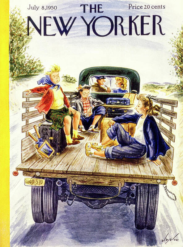 Girls Art Print featuring the painting New Yorker July 8 1950 by Constantin Alajalov