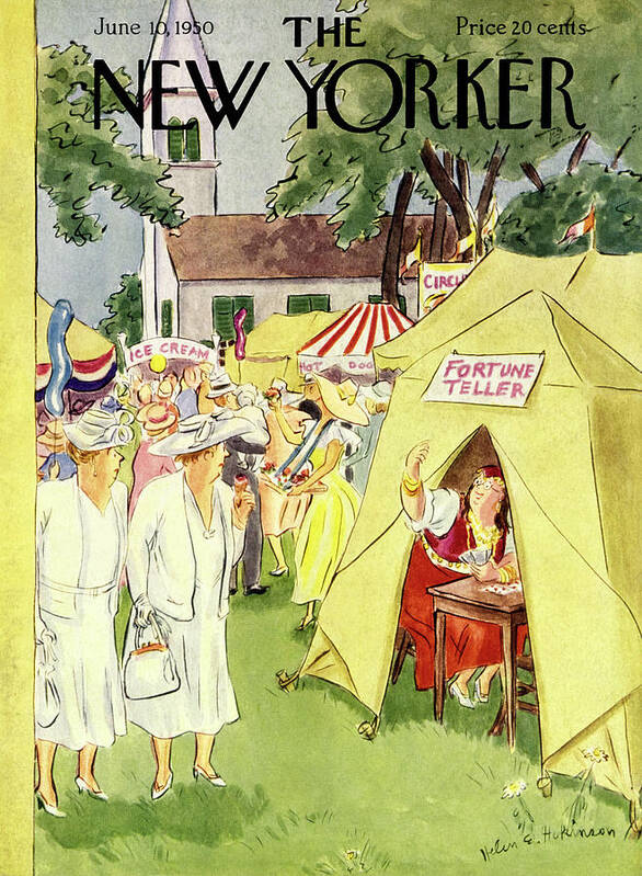 Country Art Print featuring the painting New Yorker June 10 1950 by Helene E Hokinson