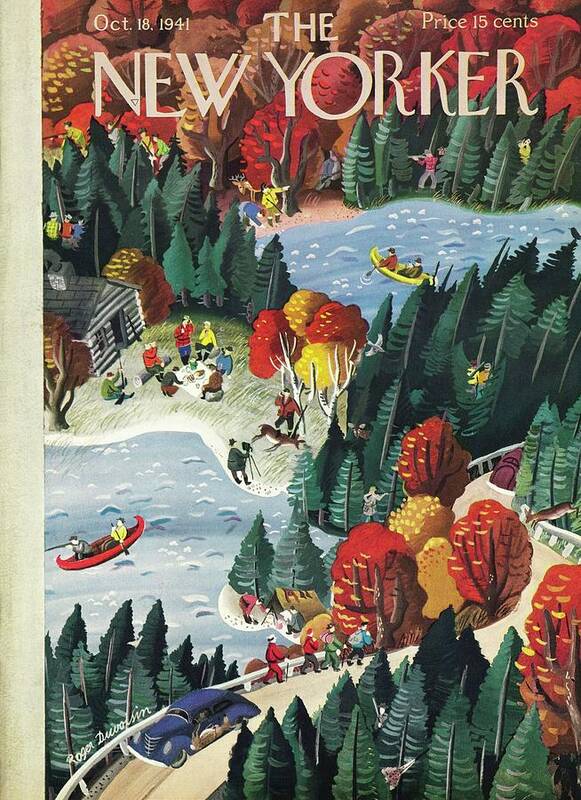 Fall Art Print featuring the painting New Yorker October 18 1941 by Roger Duvoisin