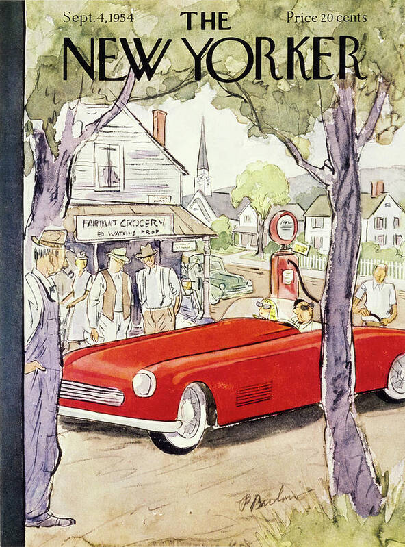 Couple Art Print featuring the painting New Yorker September 4 1954 by Perry Barlow