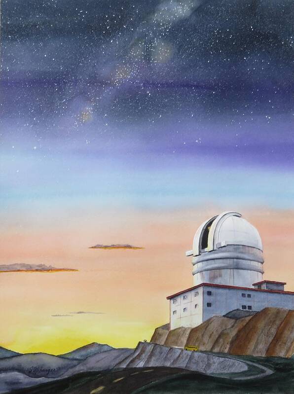 Telescope Art Print featuring the painting Night Shift by Joseph Burger