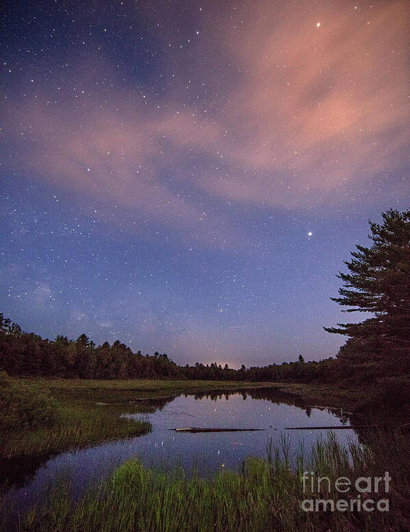 Cloud Art Print featuring the photograph Night Sky Over Maine by Martin Konopacki