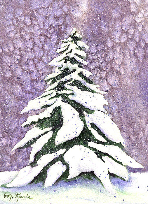 Tree Art Print featuring the painting No Tinsel Needed by Marsha Karle