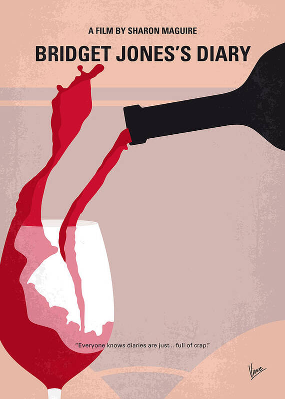 Bridget Jones Diary Art Print featuring the digital art No563 My Bridget Jones Diary minimal movie poster by Chungkong Art