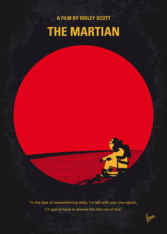 The Martian Art Print featuring the digital art No620 My The Martian minimal movie poster by Chungkong Art