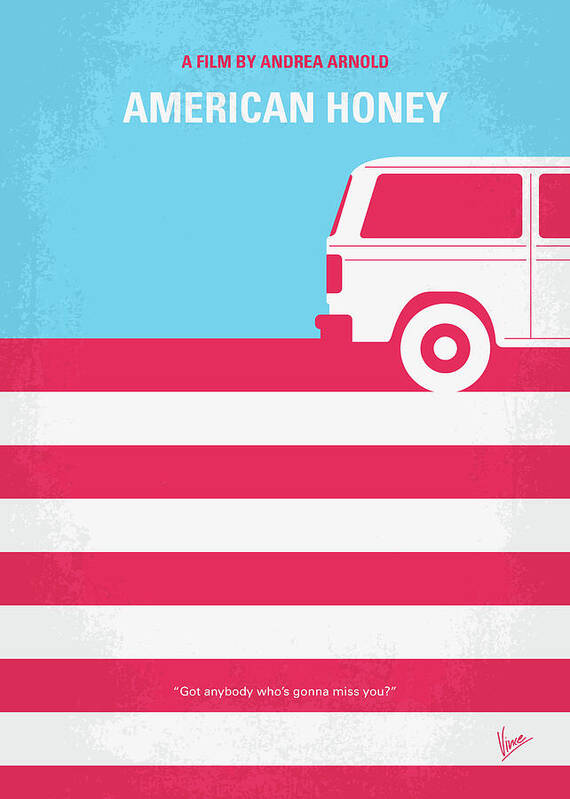 American Honey Art Print featuring the digital art No786 My American Honey minimal movie poster by Chungkong Art