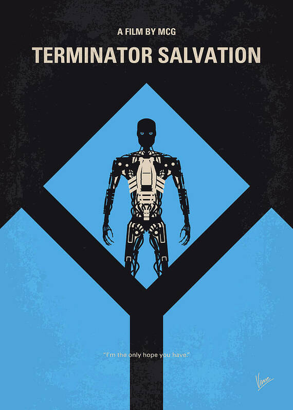 The Terminator 4 Art Print featuring the digital art No802-4 My The Terminator 4 minimal movie poster by Chungkong Art