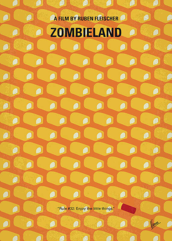 Zombieland Art Print featuring the digital art No829 My Zombieland minimal movie poster by Chungkong Art