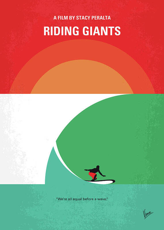 Riding Giants Art Print featuring the digital art No915 My Riding Giants minimal movie poster by Chungkong Art