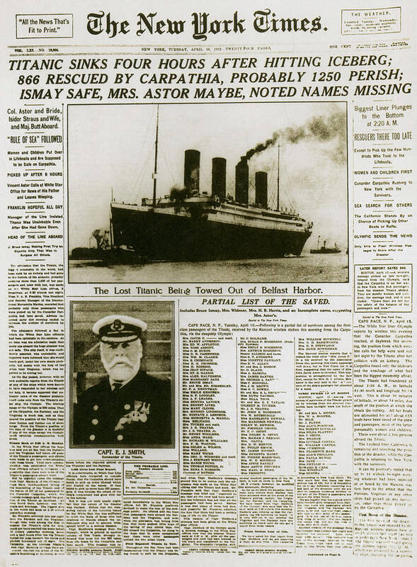 Titanic Last Menu reprint on 1912 period paper 