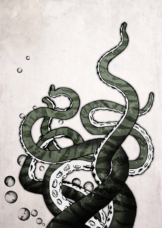 Octopus Art Print featuring the digital art Octopus Tentacles by Nicklas Gustafsson