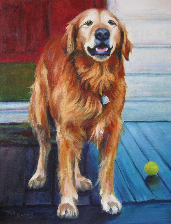 Dog Art Print featuring the painting Old Ball Player by Pat Burns