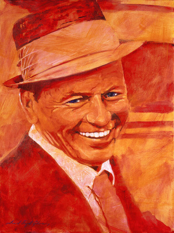 Frank Sinatra Art Print featuring the painting Old Blue Eyes by David Lloyd Glover