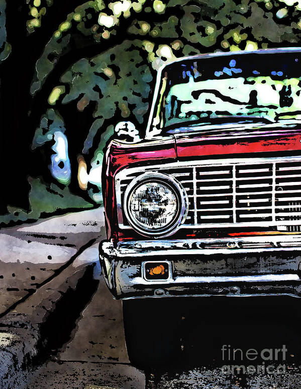Old School Art Print featuring the digital art Old School Automobile Chrome by Phil Perkins