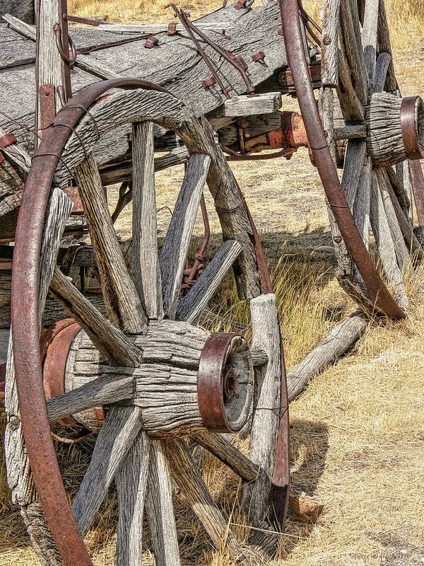 Wheel Art Print featuring the photograph Old Wagon Wheels from Montana by Jennie Marie Schell