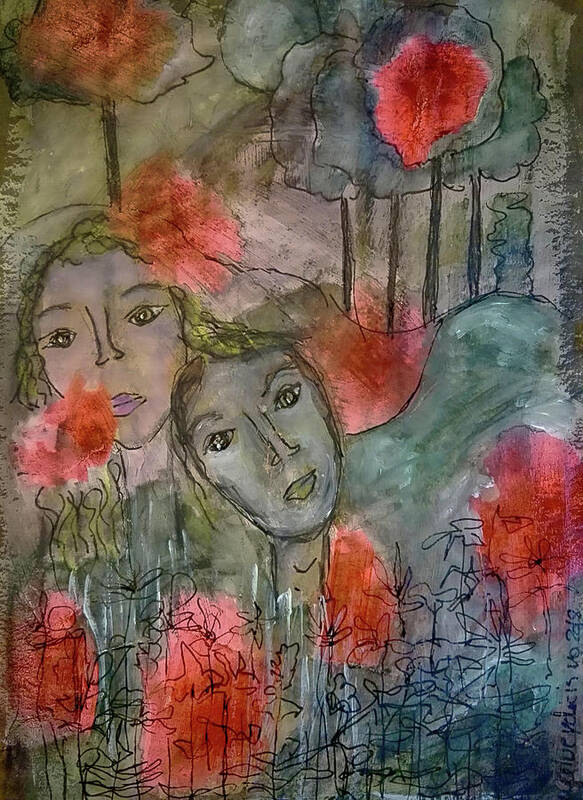Memories Art Print featuring the mixed media Once Upon a Time by Mimulux Patricia No