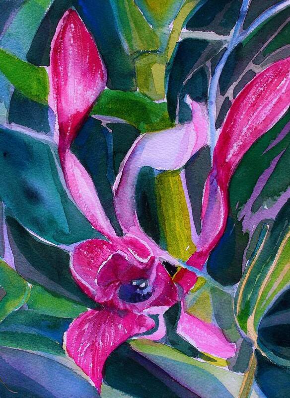 Orchid Art Print featuring the painting Orchid Pinks by Mindy Newman