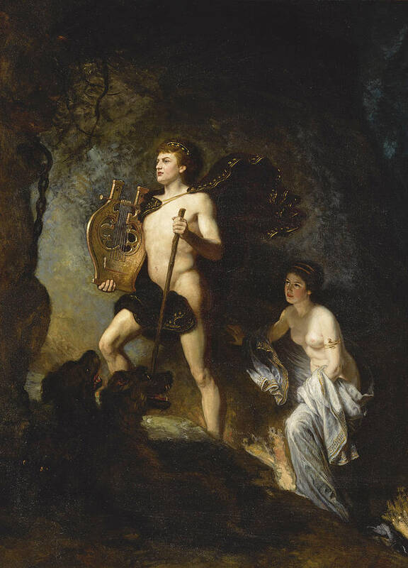 Emil Neide Art Print featuring the painting Orpheus and Eurydice by Emil Neide