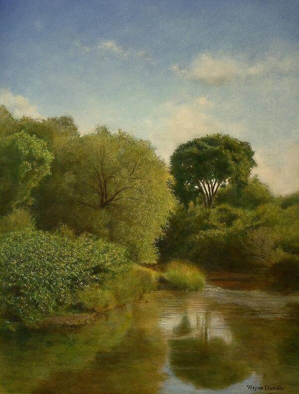 Landscape Art Print featuring the painting Otselic River by Wayne Daniels