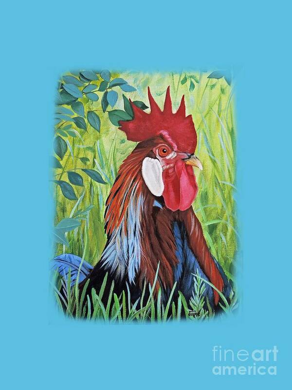 Outlaw Rooster Painting Art Print featuring the painting Outlaw Rooster Accessories by Jimmie Bartlett