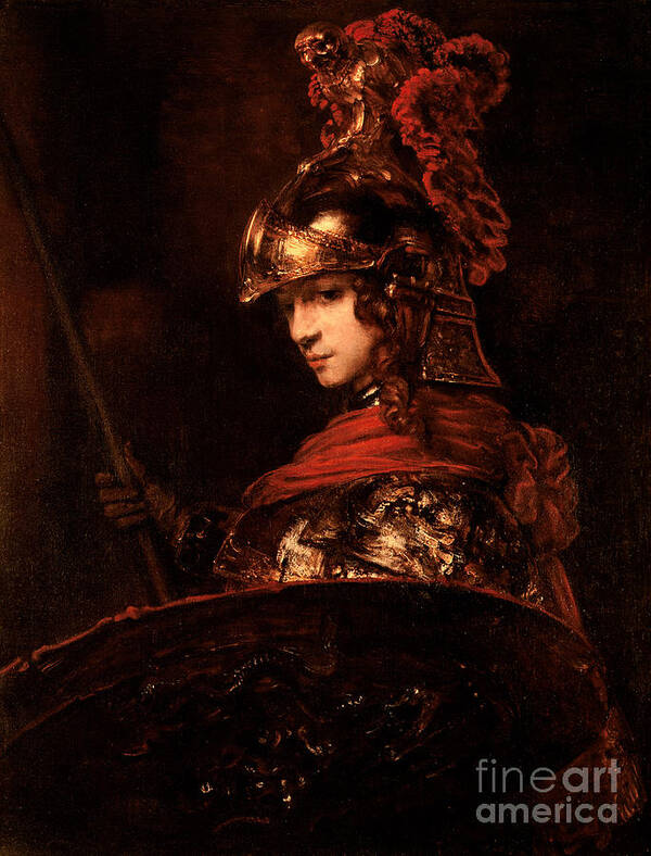 Pallas Art Print featuring the painting Pallas Athena by Rembrandt