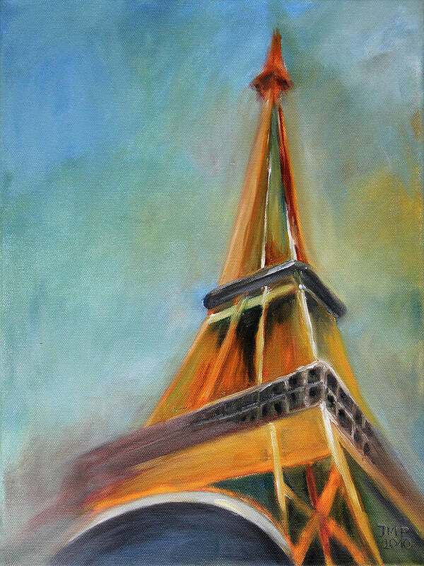 Oil Art Print featuring the painting Paris by Jutta Maria Pusl