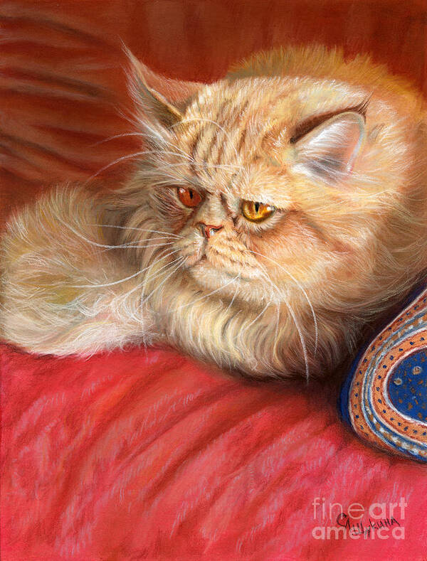 Cat Art Print featuring the painting Persian cat by Svetlana Ledneva-Schukina
