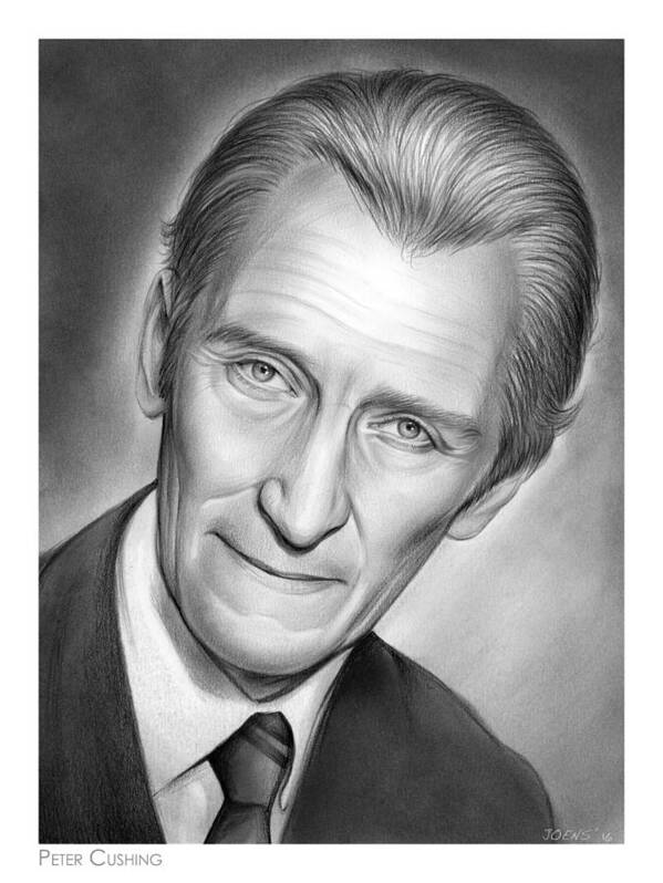 Peter Cushing Art Print featuring the drawing Peter Cushing by Greg Joens